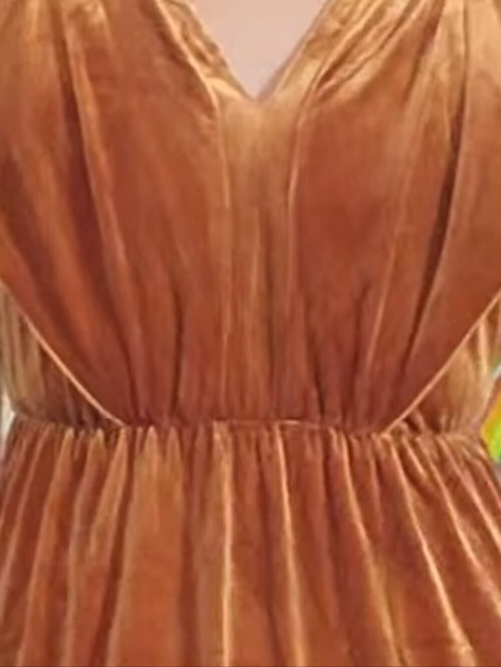 Simple Velvet Maxi Dress in Rust Orange - Picture 4 of 5